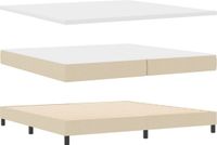 vidaXL Boxspringbed met hoofdeinde Crème 200 x 200 cm Stof