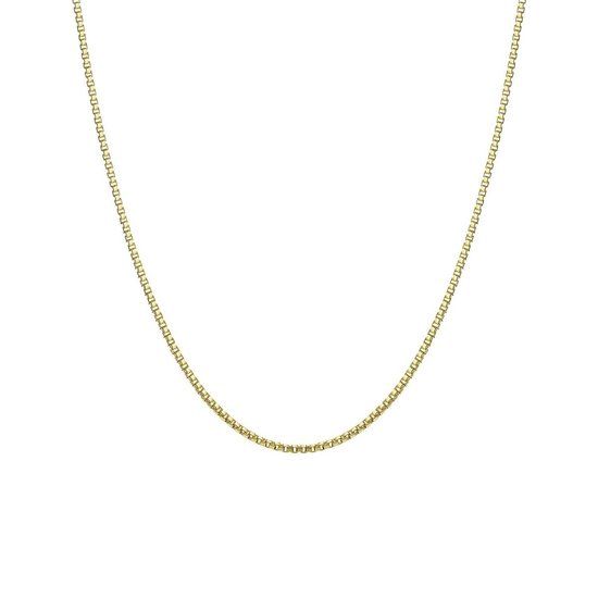 Lucardi Dames Ketting Venetiaanse schakel 0,55mm - 14 karaat goud - 50 cm - Geelgoud