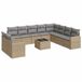 vidaXL 11-delige Tuinset met Kussens, Polyrattan, Beige