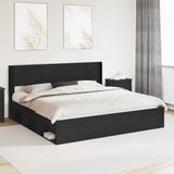 vidaXL Bedframe met opbergruimte en hoofdbord 2 st Bewerkt hout