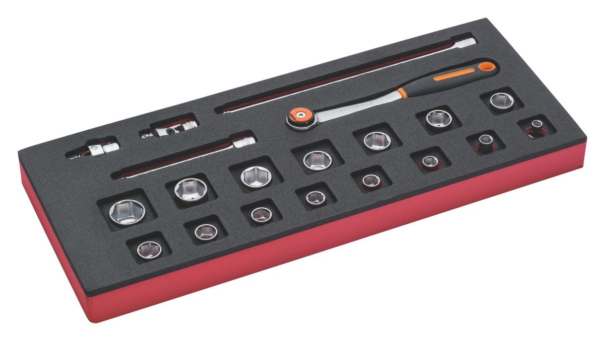 Bahco Foaminlay Fit&Go 1/3 met doppen en toebehoren 3/8" - 20-delig - FF1E2104