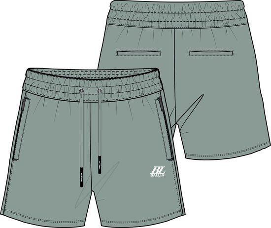 Ballin Amsterdam Heren Regular fit Shorts Sweat Green Maat L