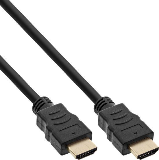 InLine® HDMI high-speed kabel met ethernet, Premium,4K2K,male /male, zwart, 2,5m
