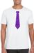 Bellatio Decorations Shoppartners Bv Wit fun t-shirt stropdas met paarse glitters heren - Themafeest/feest kleding XXL