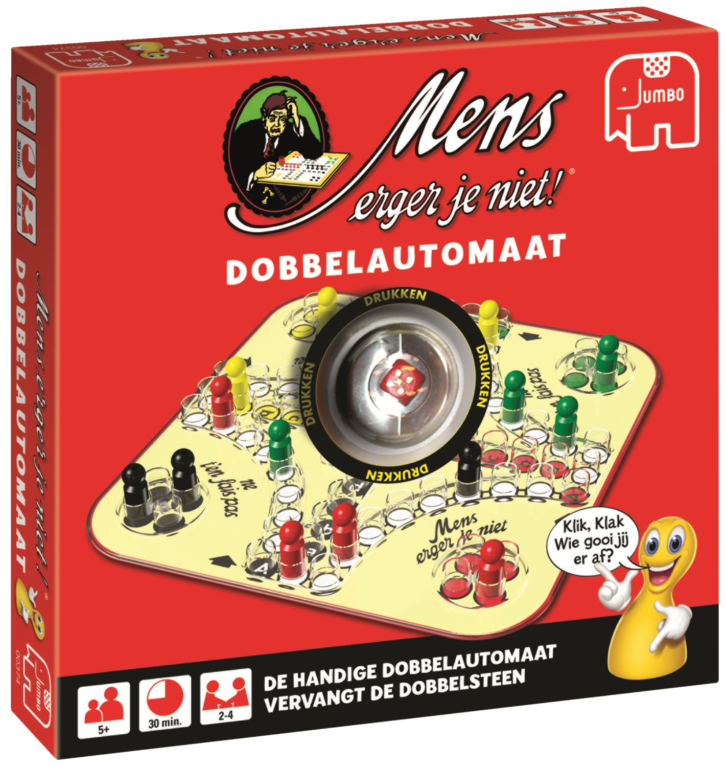 Jumbo Mens Erger Je Niet! Dobbelautomaat - Bordspel - Race Game for 2-4 Players