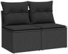 vidaXL 2-delige Loungeset met kussens, polyrattan, acacia, zwart