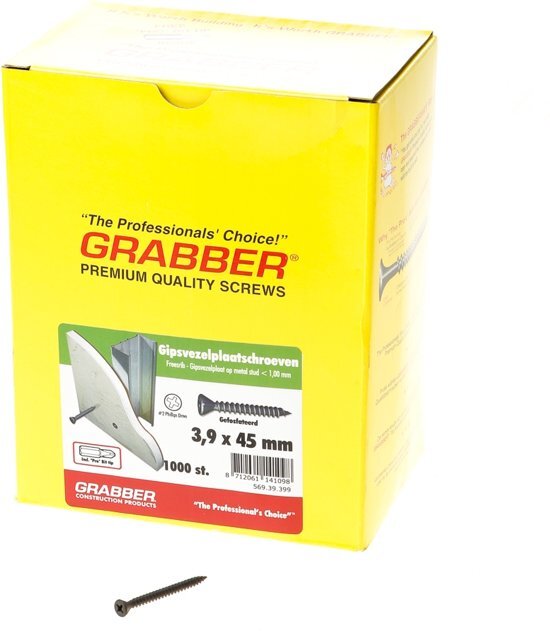 Grabber Grabber gipsvezelplaatschroef 3.9x45 gefosfateerd