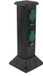 Q-Link Tuinpaal - 4 stopcontacten - randaarde - IP44 - 40 cm - polypropyleen - zwart