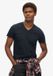 Superdry T-shirt Homme Col en V Coton Bleu Taille L