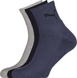 Puma Short Crew 3-Pack Sokken - Navy - Grijs en Blauw