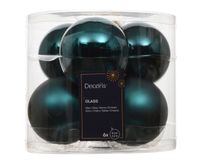 Decoris Kerstballen glas silver inside shiny matt mix IV