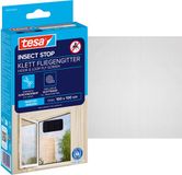tesa INSECT STOP H&L Fly Screen for Window - hor met klittenband, op maat snijden, zonder boren - 1 net - 100 x 100 cm - antraciet (transparant)