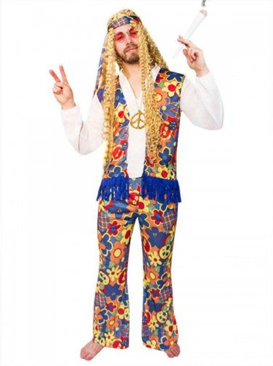 Generik Hippie bloemen kostuum voor volwassenen - Maat L