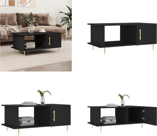 vidaXL Salontafel 90x50x40 cm bewerkt hout zwart