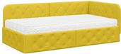 vidaXL Hoek Bed Frame Geel 100 x 200 cm Fluweel