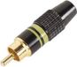 PEREL - CA051Y RCA Plug - Vergulde Stekker - Zwarte Behuizing - Gele Ring