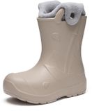 Ladeheid Kinder Regenlaarzen - Rubber - Warm Gevoerd - Waterdicht - Lichtbeige - 24/25