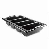 Lacor - 33121 - bestekbak GN, bestekorganizer, bevat 4 vakken voor keukengerei, containers van polypropyleen, 52,5 x 32 x 9,5 cm, zwart.