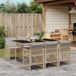 Maison Exclusive - Ensemble de jardin, 7 pièces, avec coussins, beige, en polyrotin