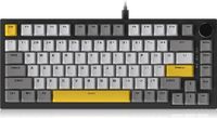 Ajazz AK820 - Clavier de jeu RVB 75% Filaire - Mécanique - Gasket - Hot Swap - Bouton de volume - QWERTY - Jaune clair de lune