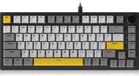 Ajazz AK820 - Clavier de jeu RVB 75% Filaire - Mécanique - Gasket - Hot Swap - Bouton de volume - QWERTY - Jaune clair de lune