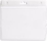 Merkloos / Sans marque Multipack van 10x stuks Badgehouders - wit - 11,5 x 9,5 cm - voor aan een lanyard of keycord