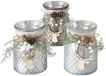 Boltze Home Theelichthouder glas met kerstdeco H16cm