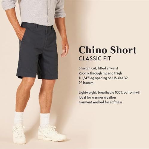 Amazon Essentials Men's 9-Inch Inseam Classic-Fit Short