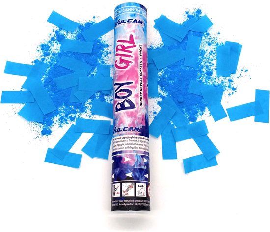 Gender Reveal Rookkanon Blauw Jongen - Confetti Shooter - Blauw