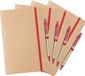 Merkloos Set van 4x stuks nature look schriften/notitieboekje met rood elastiek A5 formaat - blanco paginas - opschrijfboekjes - 60 paginas