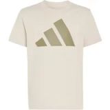Adidas Essentials T-shirt Korte Mouwen Kinderen Beige Katoen Ronde Hals Logo Regular Fit Unisex 11-12 Jaar