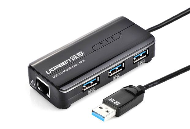 Ugreen 20265 - USB 3.2 Gen 1 (3.1 Gen 1) Hub - 4x USB-A - Ethernet - Bedraad