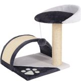 lionto Krabpaal kat compact, met krabboog & speelbal 43 cm grijs/wit