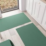 PETTI Artigiani Italiani - Keukentapijt, keukenloper, wasbaar, antislip, keukenloper, eenkleurig, 52 x 380 cm, groen, 100% Made in Italy