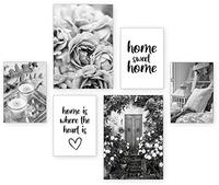 Kreative Feder Posterset | Home Sweet Home | 6 schilderijen decoratie woonkamer modern slaapkamerbeeld voor jouw muur – optioneel met lijst – 2 x DIN A3 & 4 x DIN A4 – ca. 30x40 & 20x30 Zonder lijst