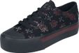 Rock Rebel by EMP Zwarte plateausneakers met kruis en rozen print - Dames - EU40