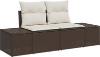 vidaXL Tuinbank 2-zits met kussens Bruin Polyrattan