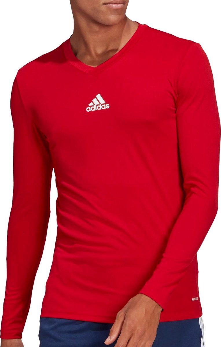 Adidas Heren Team Base Tee T-shirt met lange mouwen - wit, rood