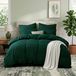TRANKIELO® - Ensemble de literie 200 x 200 cm - Vert foncé - Microfibre - Doux et facile d'entretien