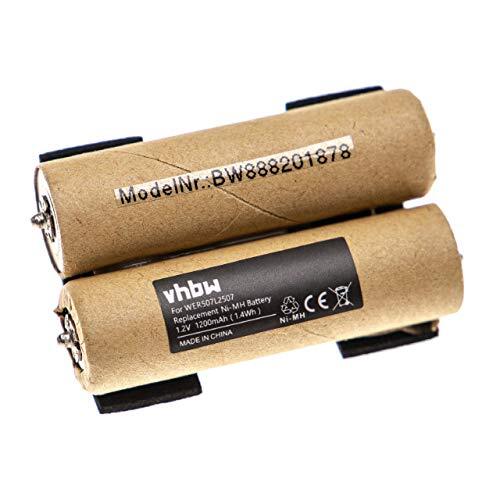 VHBW Reservebatterij compatibel met Panasonic ER146, ER147, ER148, ER507 elektrische scheermesjes (1200mAh, 1.2V, NiMH)