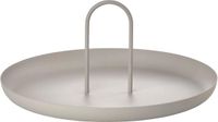 Plateau rond - métal laqué mat - 30 cm - gris chaud