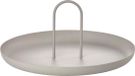 Plateau rond - métal laqué mat - 30 cm - gris chaud