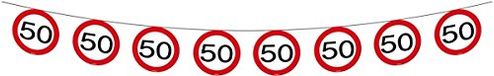 Folat slingerverkeersbord 50 Jaar - 12 meter, 05183, rood