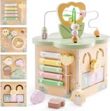 Blocs en bois cube d'activités pour enfants - Cube d'activités - Petit