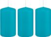 Trend Candles Cilinderkaars/stompkaars - 6x - turquoise - 5 x 10 cm - 23 branduren
