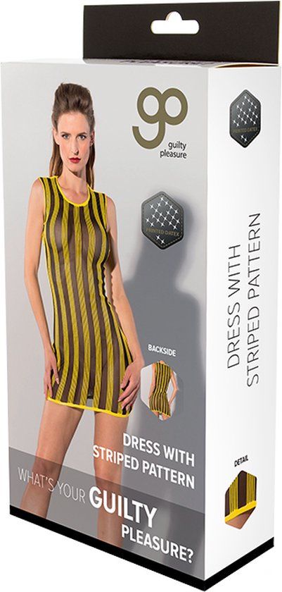 Guilty Pleasure Fetish Wear Mini jurk - Geel - XL