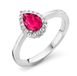 Orphelia ZR-7226/RU/52 - Ring - Zilver 925 - Druppel - Zirkonia - Rood - Maat 52