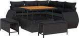 vidaXL Tuinbank Set Zwart Poly Rattan