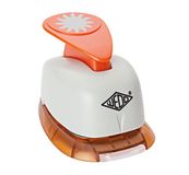 Wedo 168116 Motiefperforator kleine zon (met praktische opvangbak, uitstansing 1,6 x 1,6 cm) grijs/oranje