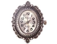INNSPIRO Filigraan metalen klok met antiek zilver, 32 x 25 mm.